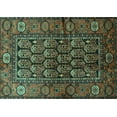 thumbnail image 1 of Ahgly Company Machine Washable Indoor Rectangle Persian Turquoise Blue Traditional Area Rugs, 2' x 5', 1 of 4