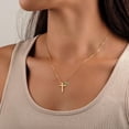 thumbnail image 2 of Turandoss Valentines Day Birthstone Necklace Gifts for Women 14K Gold Plated Dainty Cross Pendant Created 12 Birthstone Trend Jewelry Faith Birthday Christian Gifts for Women Girls Mom, 2 of 9