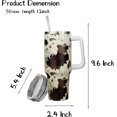 thumbnail image 4 of 40oz brown Cow Tumbler With handle, Stainless Steel Tumbler With Lid and Straws, Double Vacuum Leak Proof Travel Coffee Mug Cup Water Bottle For Home, Office, Party……, 4 of 6