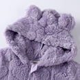 thumbnail image 3 of Eltusu Baby Boys Fleece Jumpsuits, Hooded Comfort Warm Long Sleeve Winter Rompers Purple Size 6-9 Months, 3 of 8