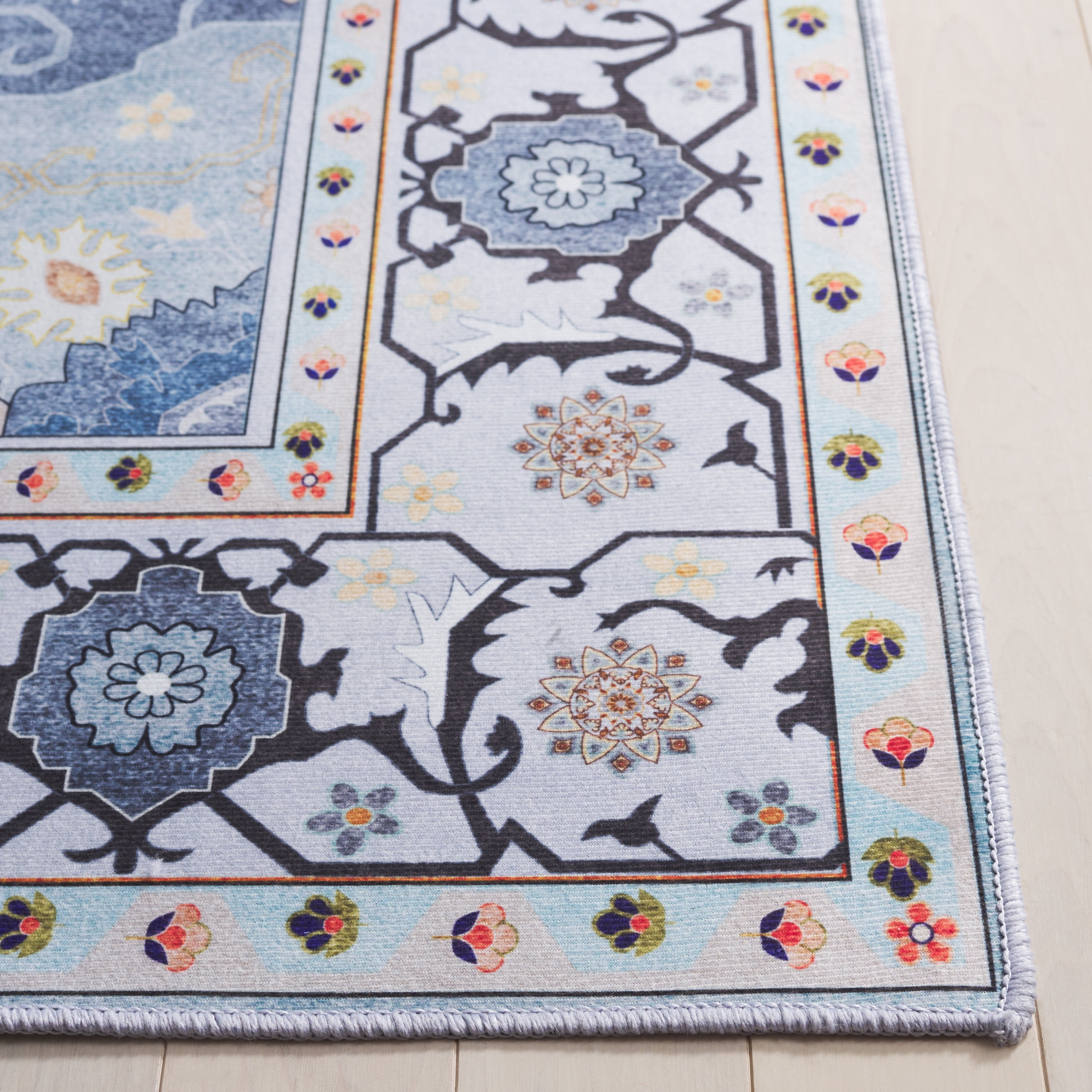 Safavieh Tucson Nazca Oriental Machine Washable Area Rug, Aqua/Light Blue, 8' x 10'