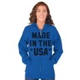 thumbnail image 4 of Made in the USA Patriotic Pride Stars Unisex Fleece Graphic Zip Up Hoodie Brisco Brands 2X, 4 of 5
