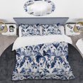 thumbnail image 2 of Designart "Majestic Cobalt Damask" Blue Damask Bedding Covert Set - Bohemian & Eclectic Bed Set With 1 Sham, 2 of 5