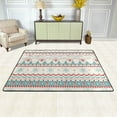 thumbnail image 3 of YFYANG 36"x24" Non-Slip Flannel Carpet Doormat, Living Room Bedroom Office Decorative Area Rugs, Indoor Vintage Christmas Snowflake Stripes Floor Mats, 3 of 7