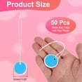 thumbnail image 2 of Uxcell Metal Rim Key Tag Blank Round Paper Tag Bulk Writable Keychain Identifiers with Knotted Strings Blue, 2 of 7