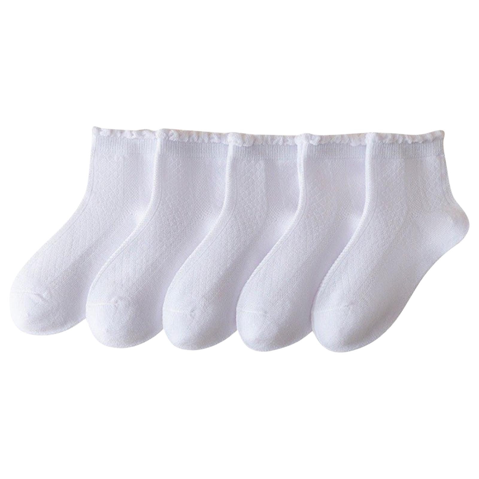 10 Pairs Kids Baby Girls Cotton Socks Ruffle Dress Thin Breathable Crew Socks Toddler Ankle Socks 3-14Years