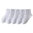 thumbnail image 5 of fatyb Boys Girls Cotton Socks 10 Pairs No Show Socks Kids Dress School Uniform White Socks for 3-14 Years, 5 of 7