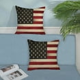 thumbnail image 3 of 4th of July Pillow Covers 18x18 Inch Set of 2, Vintage American Flag Decor Patriotic Throw Pillows Memorial Independence Day Pillowcase Outdoor Decorations Linen Cushion Case for Couch Sofa, 3 of 6