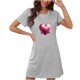 thumbnail image 1 of Camisón corto de talla grande para mujer, camisón de manga corta con estampado de pecho a la moda, camisón para mujer, 1 of 2