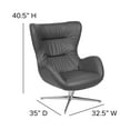 thumbnail image 5 of Flash Furniture Gray LeatherSoft Swivel Wing Chair, 5 of 11