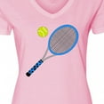 thumbnail image 4 of Inktastic Blue Tennis Racket and Ball Women's V-Neck T-Shirt, 4 of 5