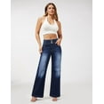 thumbnail image 4 of roswear Women's Wide Leg High Waisted Jeans Stretchy Trendy Denim Jeans, 4 of 6