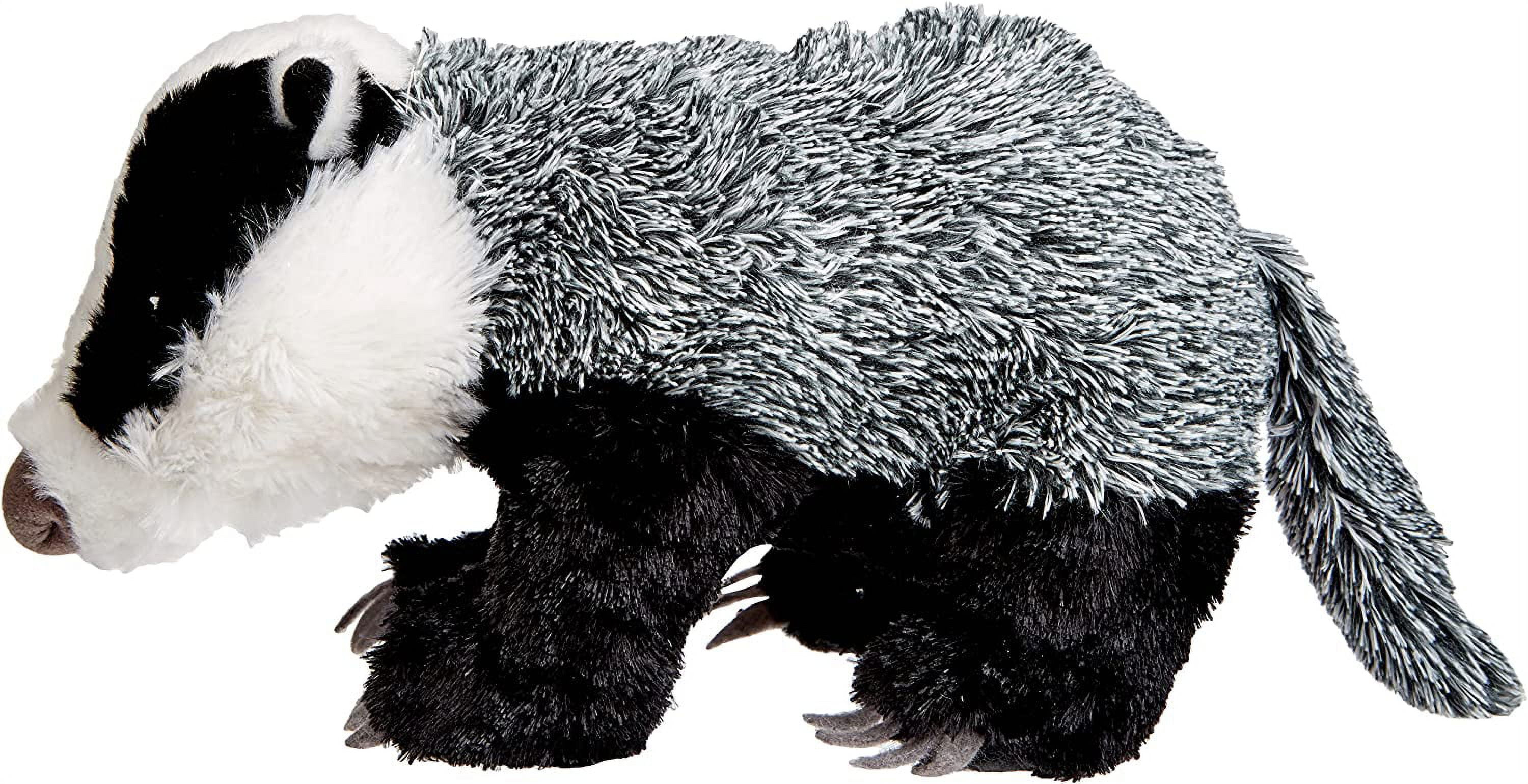 Set of 2 Black & White Handcrafted Plush Badger Stuffed Animals 17.5