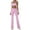 Pink, variant on Womens Yoga Outfits 2 Piece Workout Sets Sleeveless Spaghetti Strap Crop Cami Tops with Flared Pants Activewear