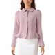 thumbnail image 1 of BLAZERS DE OFICINA ELEGANTES PARA MUJER CON CUELLO PETER PAN, MANGAS LARGAS Y HEM RUFFLE, S ROSA, 1 of 6