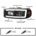 thumbnail image 4 of Spec-D Tuning Black LED Light Tube Projector Headlight Compatible with 1999-2006 GMC Sierra Yukon XL 1500/2500/3500, Left + Right Pair Headlamps Assembly, 4 of 6