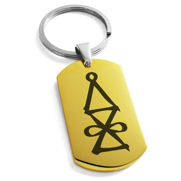 Stainless Steel Reiki Halu Higher Dimensions Engraved Dog Tag Keychain Keyring