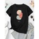 thumbnail image 2 of Camisetas de manga corta con estampado para niñas y niñas, de algodón, cómodas para uso diario, playera simple de veranoWomen's Floral Graphic Tee - Casual Round Neck Short Sleeve T-Shirt with Rose, 2 of 6