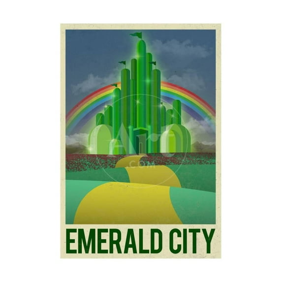 Emerald City Retro Travel Poster, Unframed Art Print Wall Art Sold by Art.Com