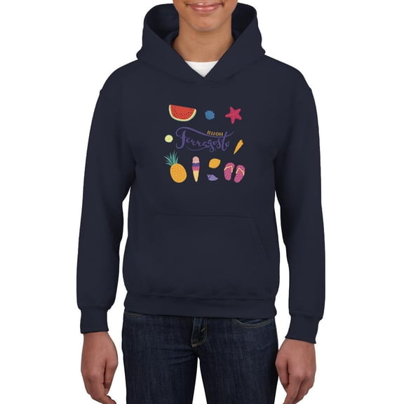 Buon Ferragosto Summer Objects Hoodie Juniors -Image by Shutterstock,  x-Large