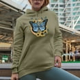 thumbnail image 2 of Distressed Live Life in Full Bloom - Retro Butterfly & Sunflower Art Merch Gift, Sand Hooded Sweatshirt or Hoodie, 2XL, 2 of 5
