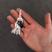 حامل مفاتيح KeySmart Mini Keychain - منظم مفاتيح مدمج لسلسلة المفاتيح، سلاسل مفاتيح EDC مدمجة خالية من الفوضى، حلقة مفاتيح لسلاسل مفاتيح سلاسل السيارات - Flex