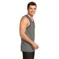 thumbnail image 3 of District Young Mens Cotton Ringer Tank DT1500-4XL (Grey/ Deep Royal), 3 of 6