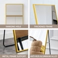 thumbnail image 6 of GlasFlength Full Length Mirror with Stand 59"x16" Body Mirror Free Standing Wall Mirror Modern Luminum Alloy Frame Floor Mirror Hanging or Leaning Against Wall for Bedroom Decor, Gold/59", 6 of 6