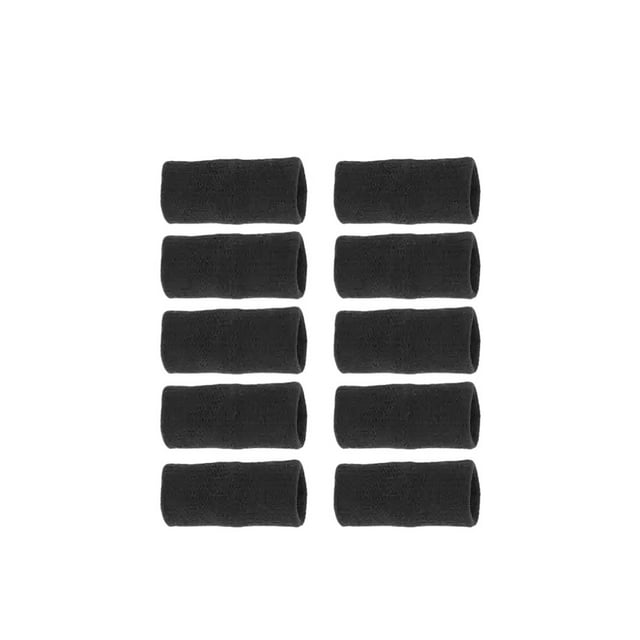 Seitruly 10 piezas manga de la yema del dedo Protector de la articulación de la mano soporte de compresión mangas antideslizantes para el Suministros de ortodoncia Negro
