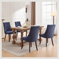 thumbnail image 2 of Mid Century Dining Chairs Dining Chairs Set of 4，Linen Tufted Kitchen Dining Room Chair with Solid Wood Legs, Fabric Upholstered Dining Chair, 2 of 7