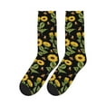 thumbnail image 5 of Crew Socks for Women Men, Bees and Sunflowers  Moisture Running Athletic Football Striped Socks Cushion Tube Socks, 5 of 7