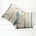 thumbnail image 2 of Ambesonne Botanical Throw Pillow Cover Pack of 2, Woodland Bohemian Stripes, 2 Pcs-26"x16", Petrol Blue Salmon White, 2 of 5