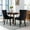 Black, variant on Seizeen Dining Chairs, Set of 2, Modern Side Chairs with Nailhead Trim, Button Tufted Fabric Upholstered Dining Chairs, Kitchen Chairs with Solid Wood Legs and Padded Seat, Blue, L0366