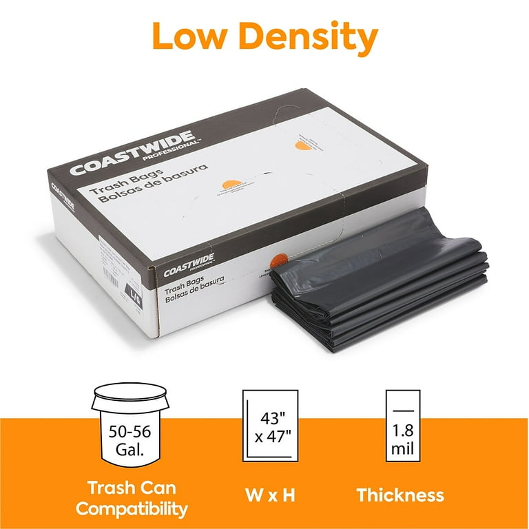 Reprocessed Resin Can Liners, 56 gal, 1.8 mil, 43 Reprocessed Resin Can Liners, 56 gal, 1.8 mil, 43