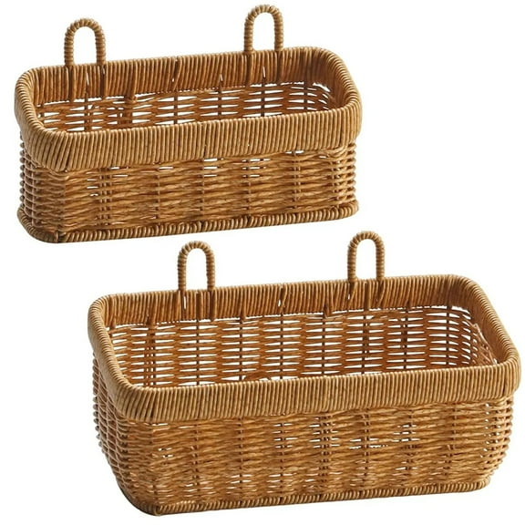 Wall Hanging Storage Basket Container Decorative Flower Basket Hand Woven Kitchen Storage Basket For Garden Living Room