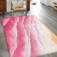 thumbnail image 3 of Ocean Waves Washable Area Rugs 3'x5', Abstract Gradient Orange Pink Waves Beach Low Pile Throw Living Room Rug Non-Slip Sturdy Edge Binding Carpet for Indoor Entryway Bedside Kitchen, 3 of 9