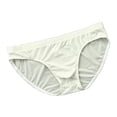 thumbnail image 3 of HKEJIAOI Mens Ice Silk Briefs Low Rise Solid Color Underwear Comfortable Breathable Underpants Briefs, Beige M, 3 of 4