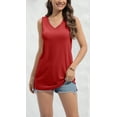 thumbnail image 4 of Sherrylily Summer Women V Neck Tank Tops Loose Casual Sleeveless Shirts Tunic Fashion Tops, 4 of 5