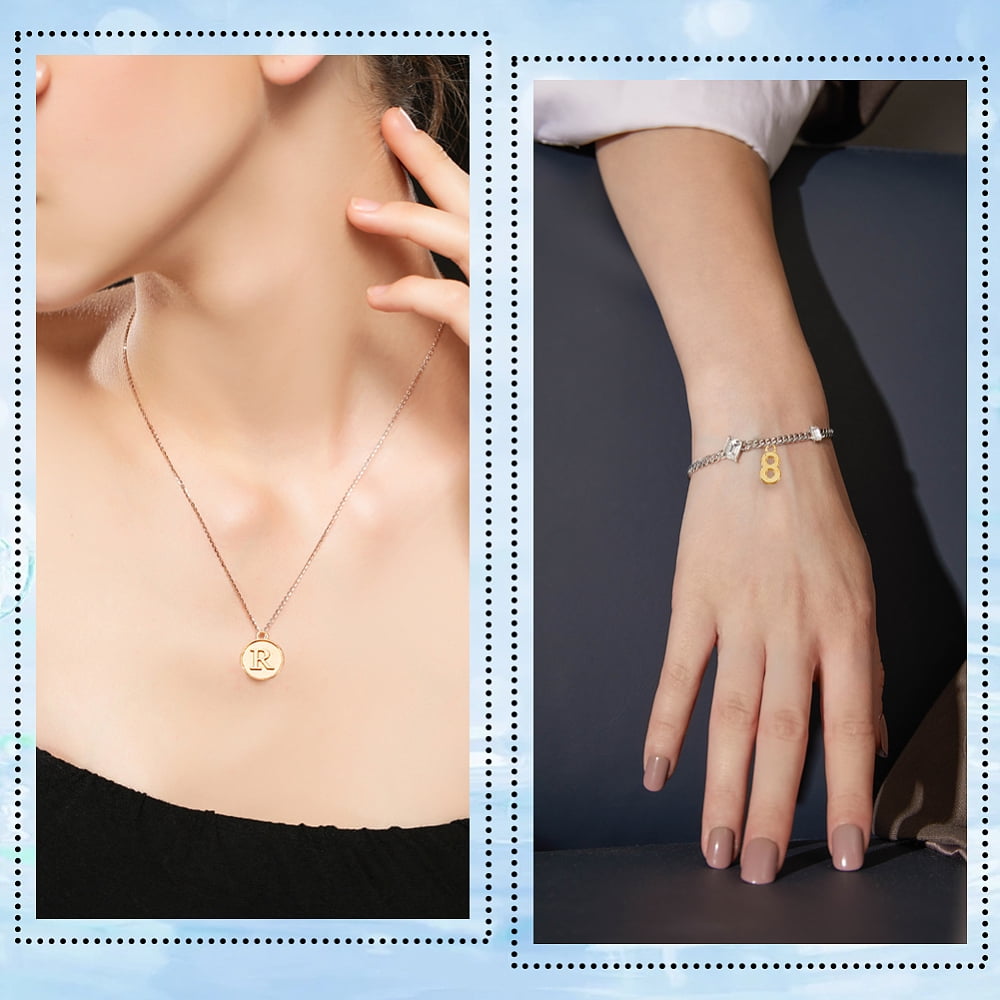 Letter A~Z & Number 0~9 Alloy Charms with Iron Jump Rings Golden 5~18x2~15.5mm Hole: 1.5~1.8mm