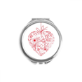 thumbnail image 1 of Flowers Vines Valentine's Day Red Hand Compact Mirror Round Portable Pocket Glass, 1 of 3