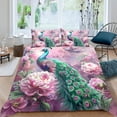 thumbnail image 3 of Funda Nórdica Queen Size Flor Pájaro Edredón Juego de Cama Hermoso Animal, 3 of 7
