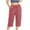 Pink 1, variant on BLVB Womens Plus Size Cargo Capris Soft Stretch Drawstring Travel Casual Lounge Capri Pants for Women with Pockets
