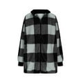 thumbnail image 3 of Fmbrln Womens Fuzzy Fleece Jackets Full Zip Up Long Sleeve Turndown Collar Plaid Jackets Fall Winter Fashion Warm Coat with Pockets, 3 of 5