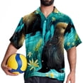 thumbnail image 4 of Platypus Men's Button Down Hawaiian Poplin Shirt Summer Beach Printed Casual Short Sleeve Unisex Shirts, 4 of 6