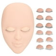 thumbnail image 2 of Eyelash Extension Mannequin Head, 6 Pair Replacement Eyelids Multifunctional Soft Touch Lash Mannequin Head  for Makeup Training Pink,Skin Color,Coffee Color, 2 of 7