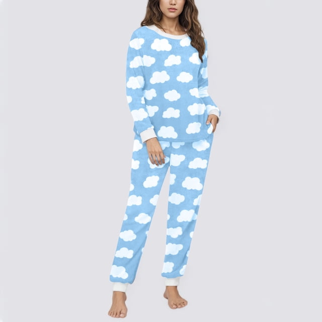 Conjunto de top y pantalones de poliéster con bolsillos largos y estampado de cuello redondo informal para mujer