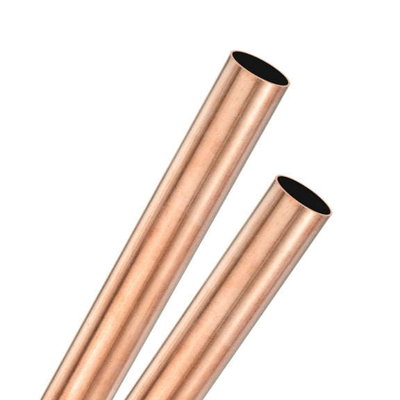 Uxcell 2-Pack 200mm Copper Round Tube, 12mm OD 0.5mm Wall Thickness Copper Seamless Tubing Metal Straight Pipe [0.47x0.02x7.87IN]