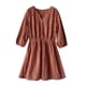 thumbnail image 5 of Vestido de encaje con cuello en V, cintura alta, verano, una línea, mini vestido corto hueco, naranja, XL Speravity AP001265-08B, 5 of 7