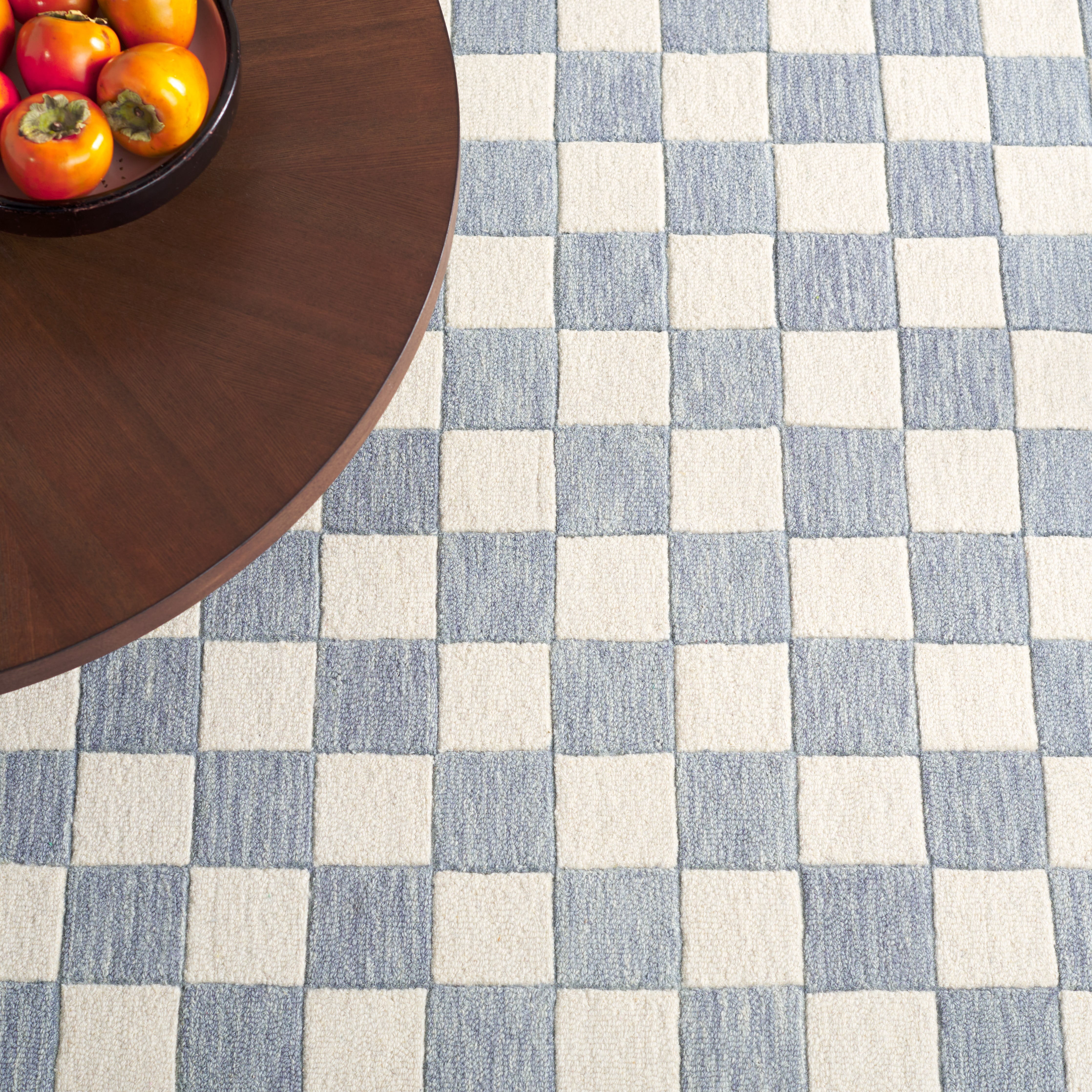 SAFAVIEH Martha Stewart Chelsea Checkered Area Rug, Light Blue/Ivory, 5' x 8'
