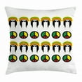 thumbnail image 1 of Jamaican Throw Pillow Cushion Cover, Collection of Reggae Icons Colorful Peace Symbols Abstract Americas Composition, Decorative Square Accent Pillow Case, 20 X 20 Inches, Multicolor, by Ambesonne, 1 of 2